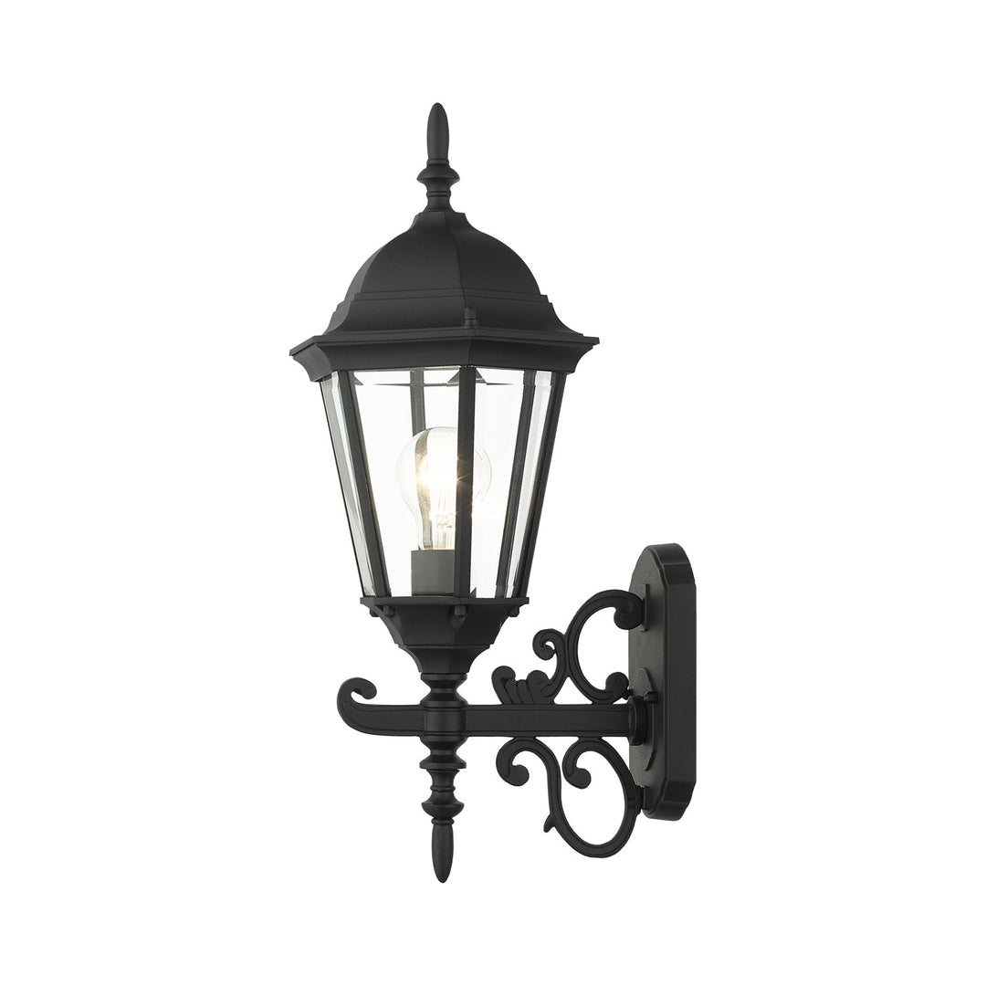 1 Light Textured Black Outdoor Wall Lantern