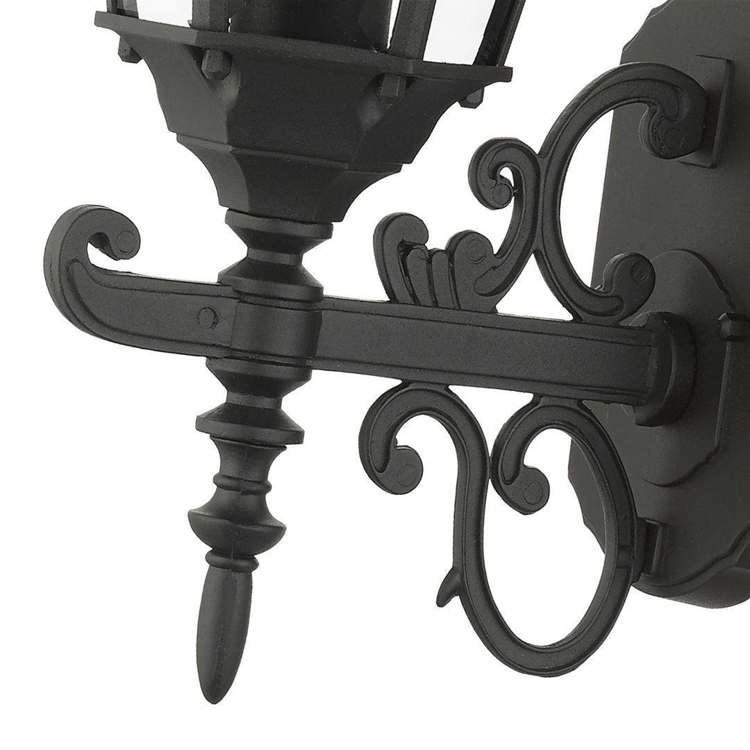 1 Light Textured Black Outdoor Wall Lantern