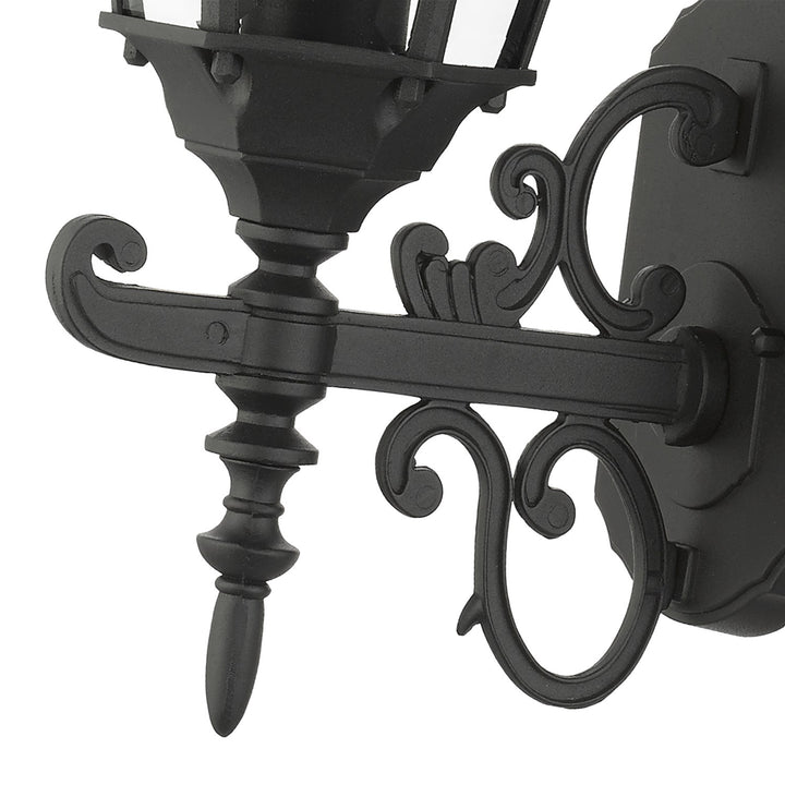 1 Light Textured Black Outdoor Wall Lantern