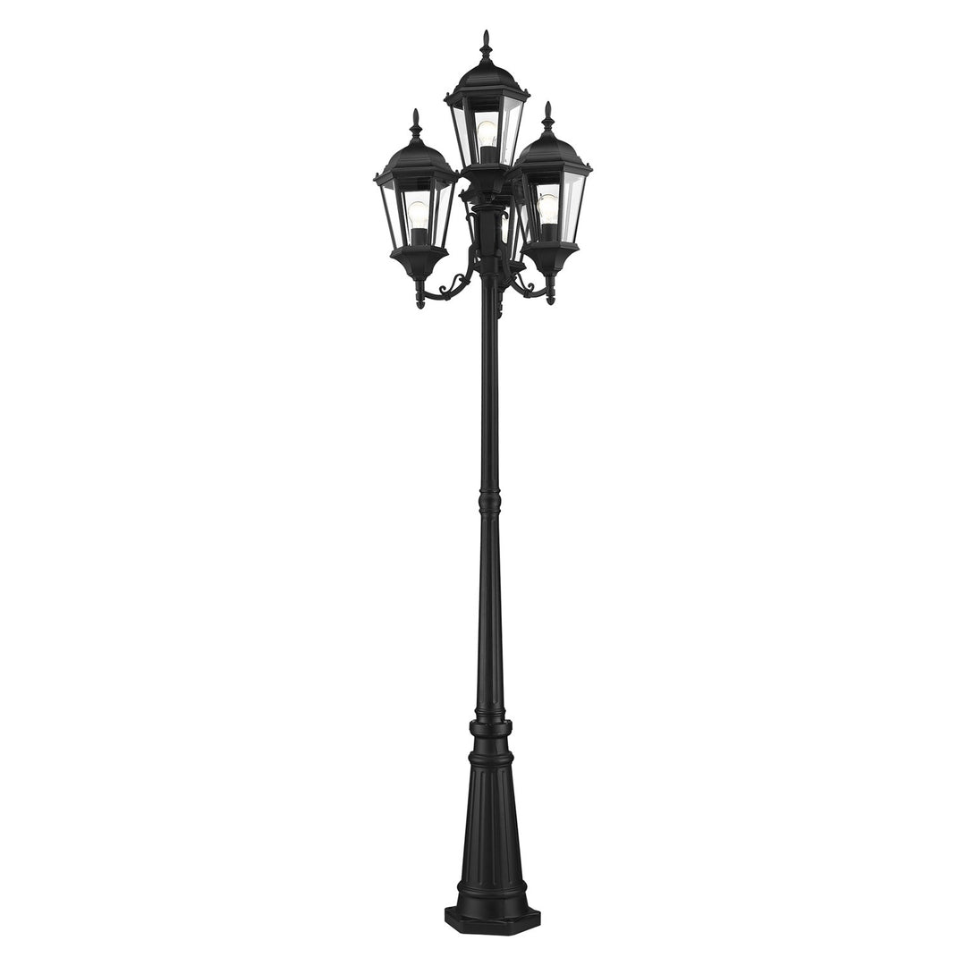 4 Light Textured Black Outdoor Post Light