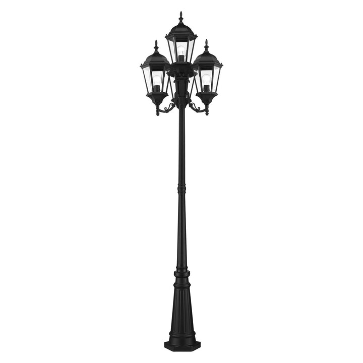4 Light Textured Black Outdoor Post Light