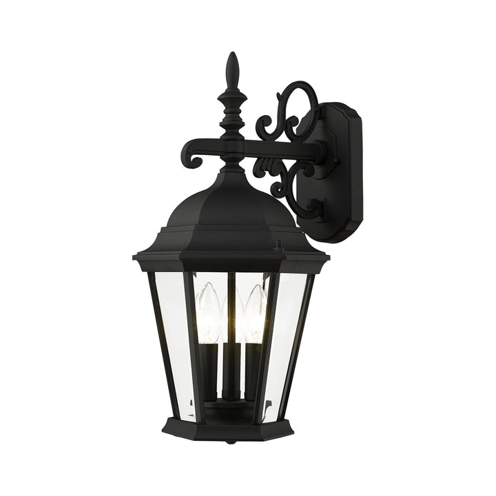 3 Light Textured Black Outdoor Wall Lantern by Livex Lighting