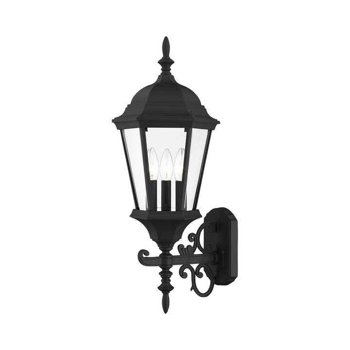 3 Light Textured Black Outdoor Wall Lantern by Livex Lighting