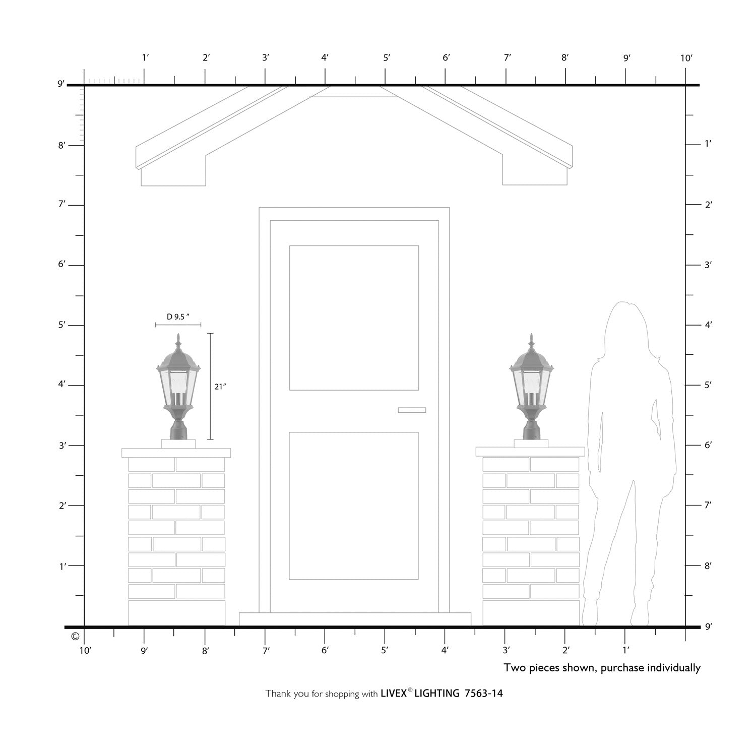 3 Light Textured Black Outdoor Post Top Lantern