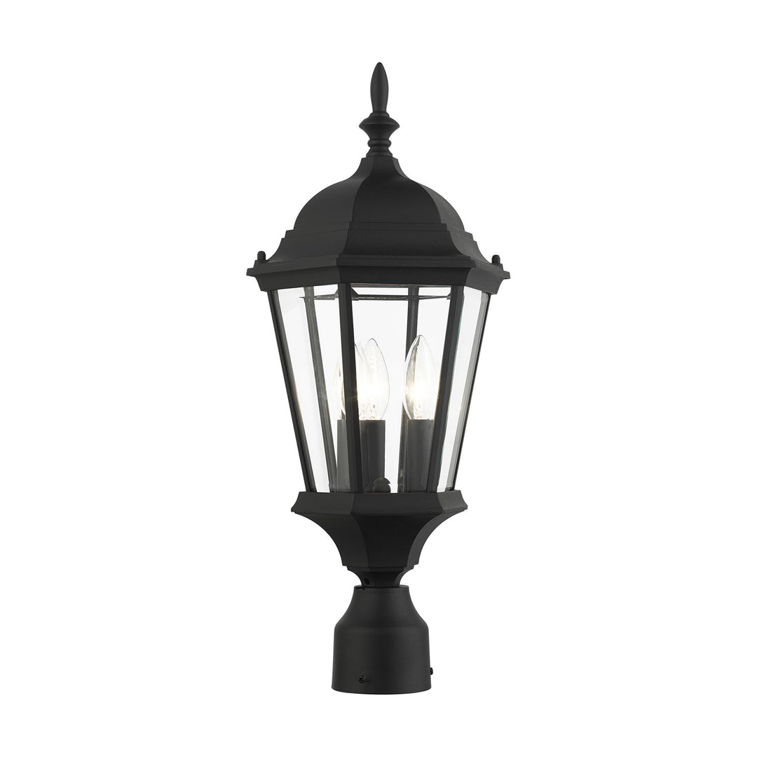 3 Light Textured Black Outdoor Post Top Lantern