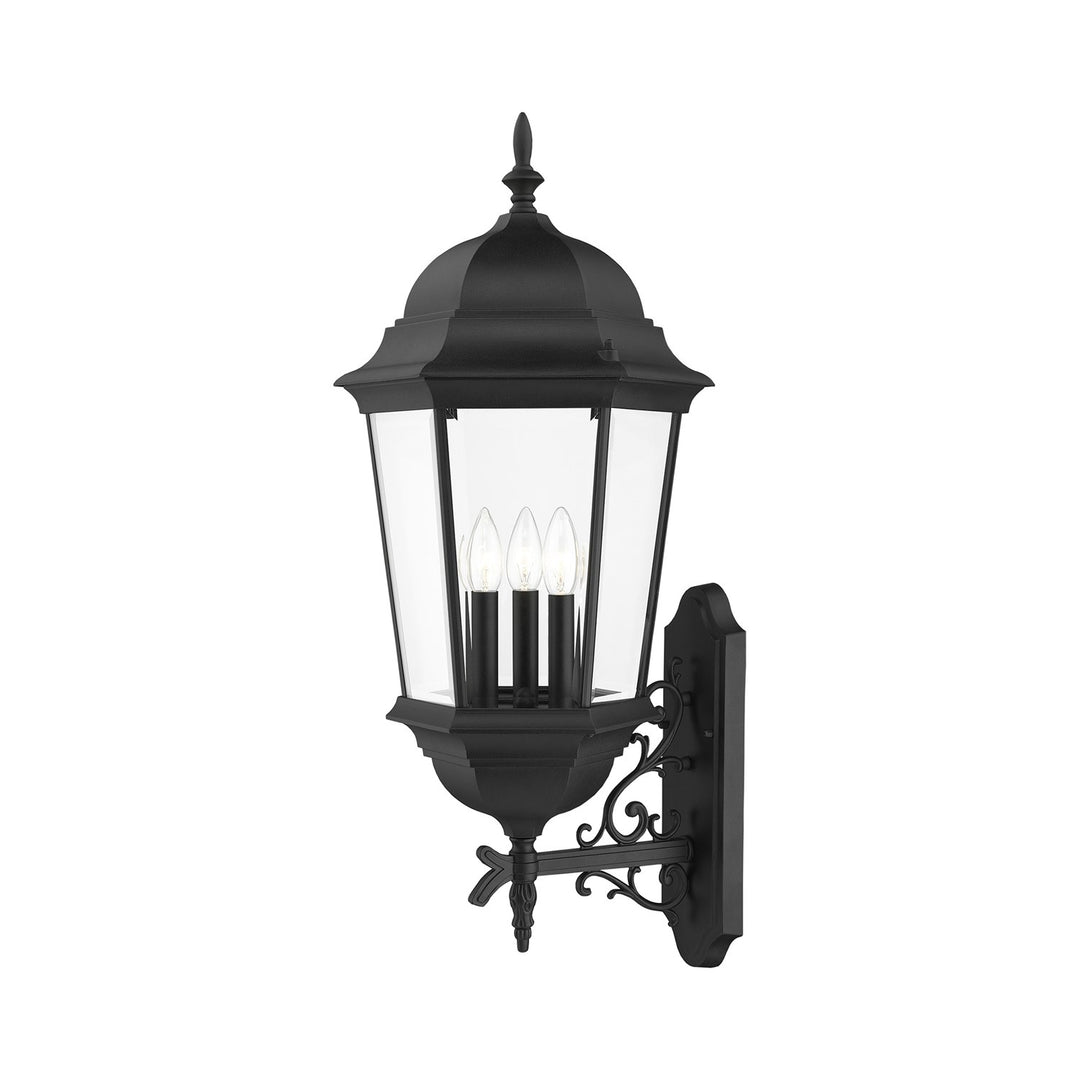 3 Light Textured Black Outdoor Wall Lantern by Livex Lighting