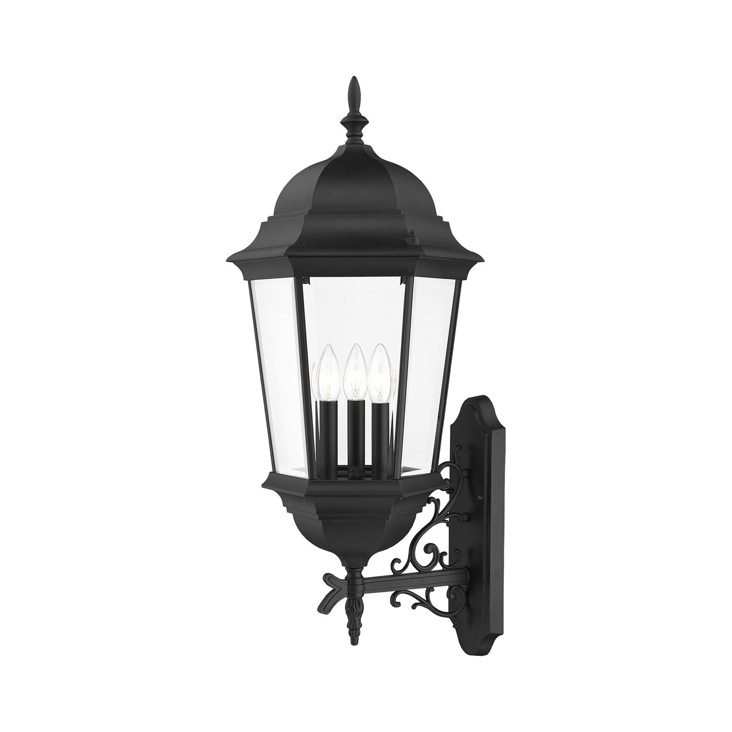 3 Light Textured Black Outdoor Wall Lantern by Livex Lighting
