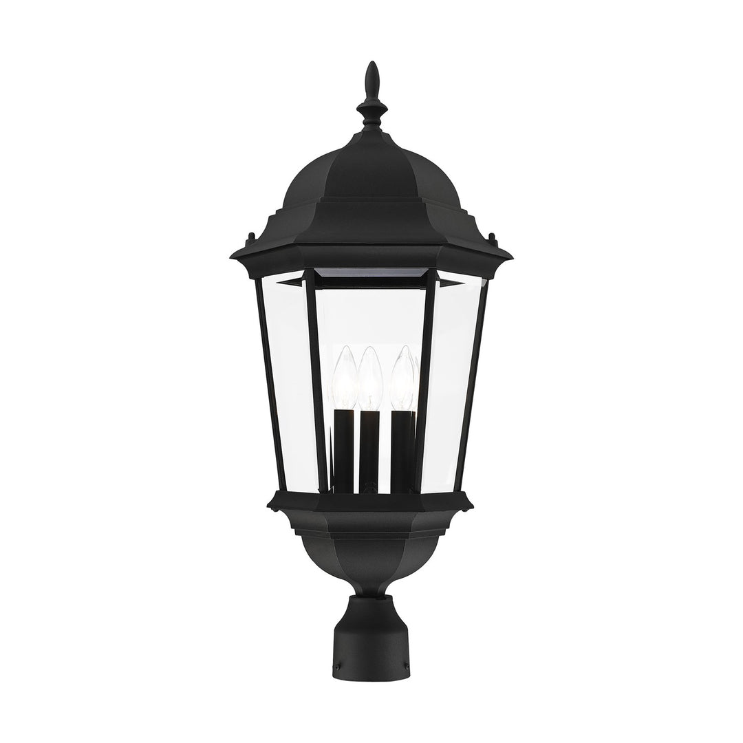 3 Light Textured Black Outdoor Post Top Lantern by Livex Lighting