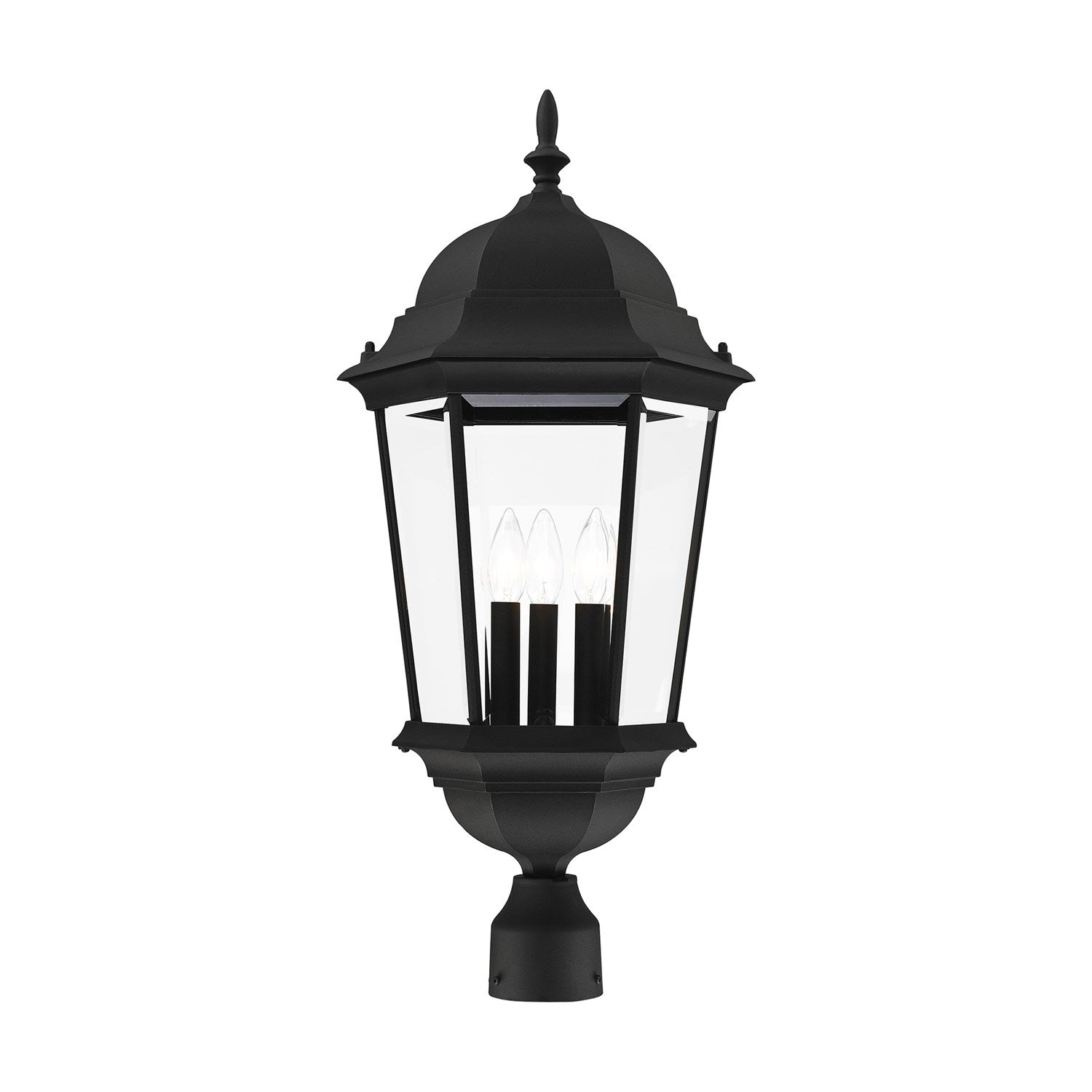 3 Light Textured Black Outdoor Post Top Lantern by Livex Lighting