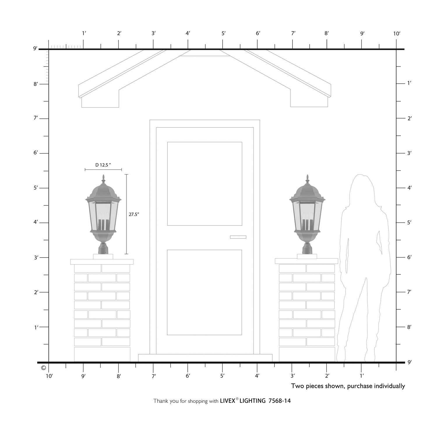 3 Light Textured Black Outdoor Post Top Lantern