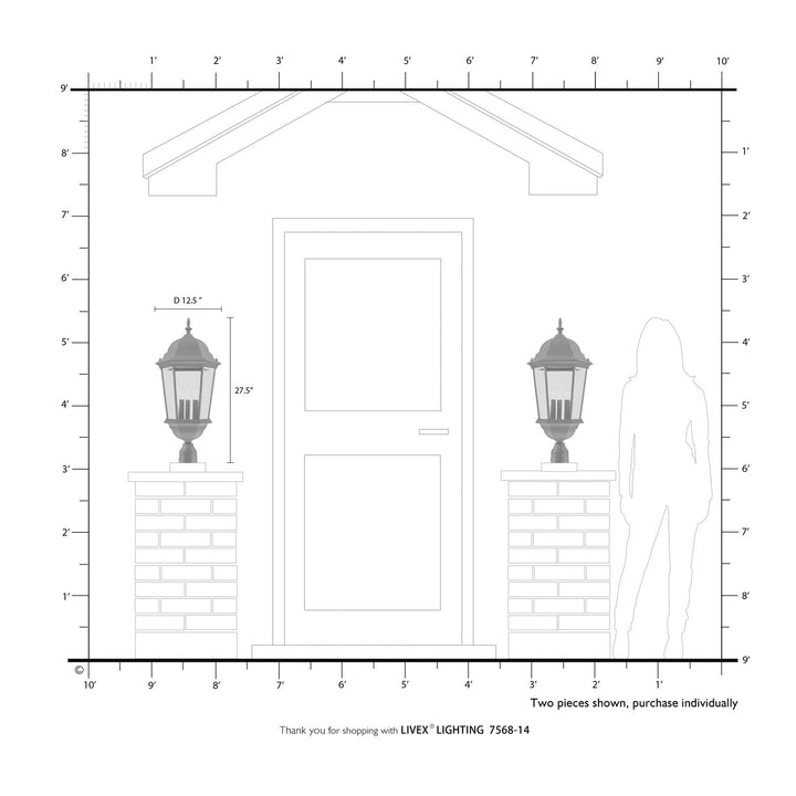 3 Light Textured Black Outdoor Post Top Lantern