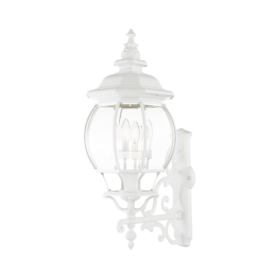 4 Light Textured White Outdoor Wall Lantern by Livex Lighting
