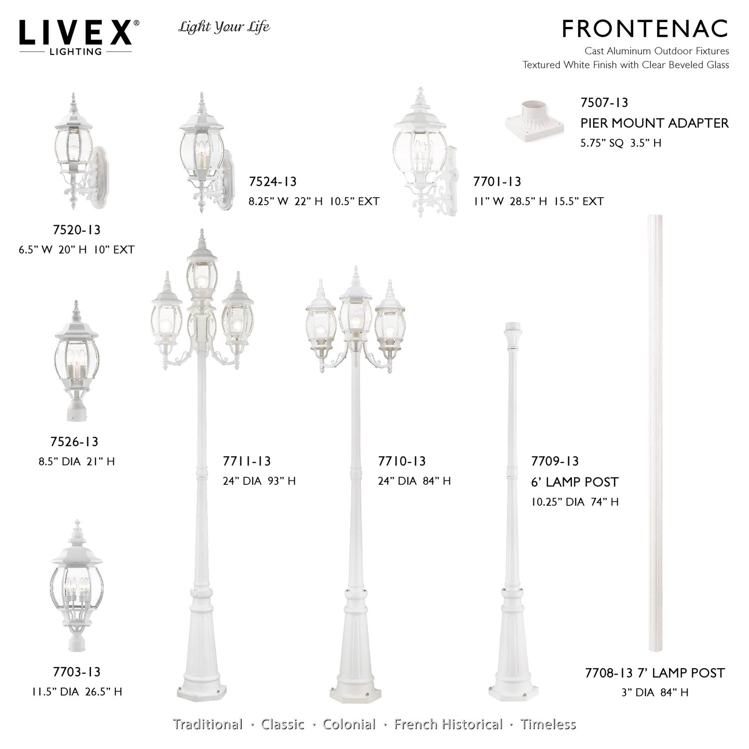 4 Light Textured White Outdoor Wall Lantern