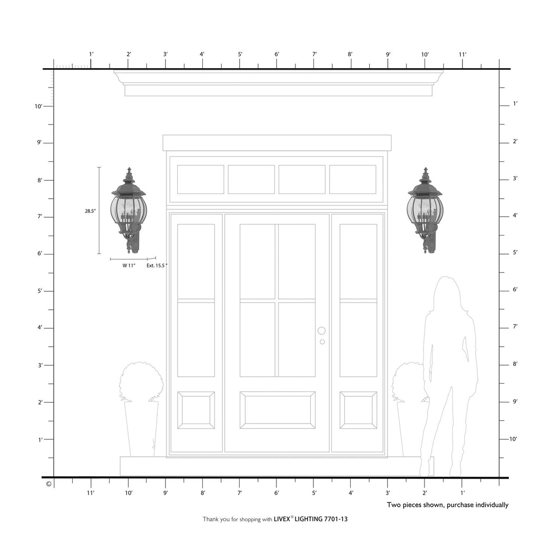 4 Light Textured White Outdoor Wall Lantern