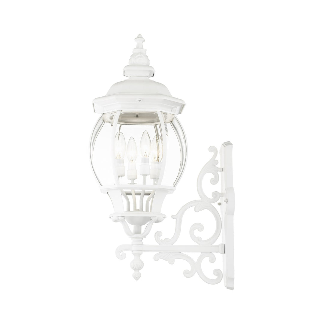 4 Light Textured White Outdoor Wall Lantern