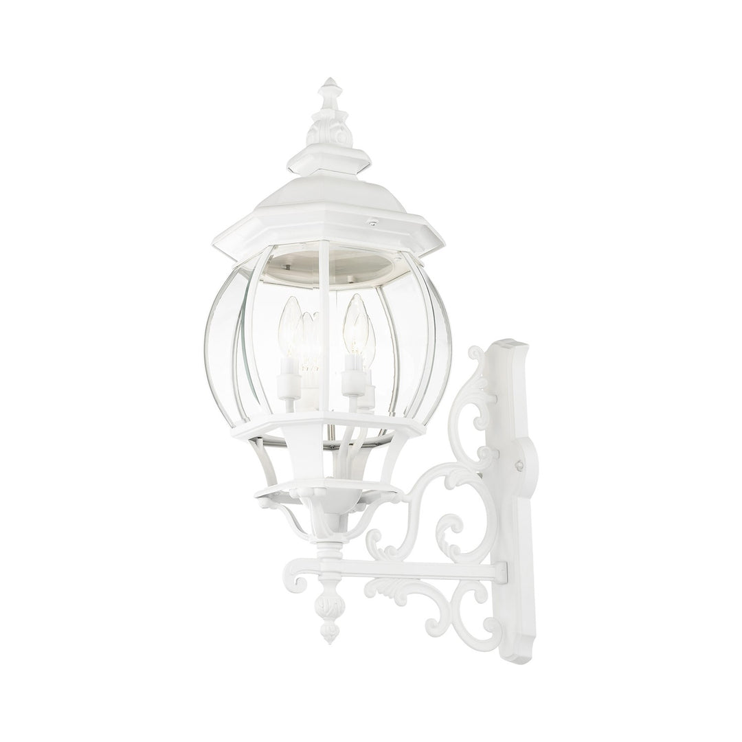 4 Light Textured White Outdoor Wall Lantern
