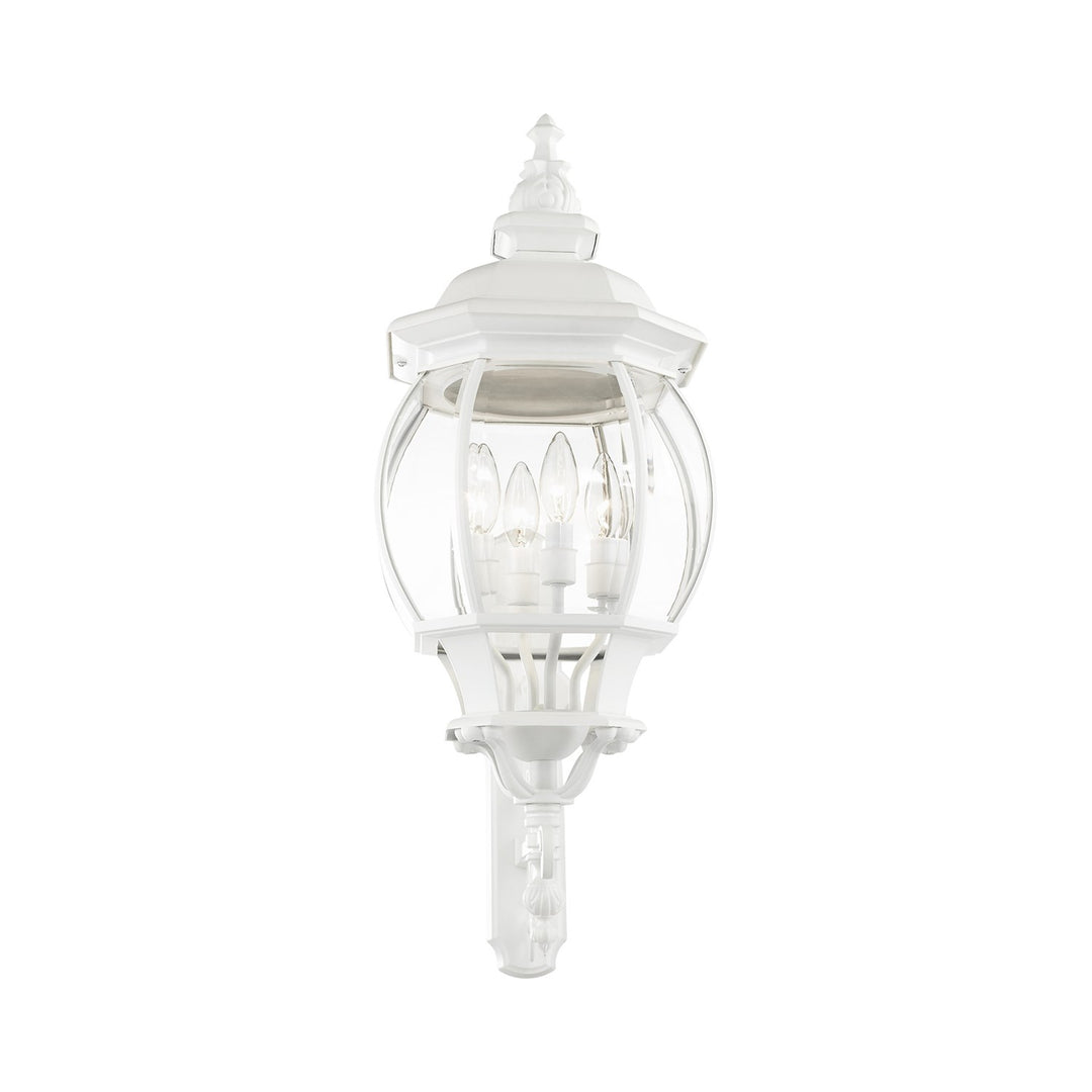 4 Light Textured White Outdoor Wall Lantern