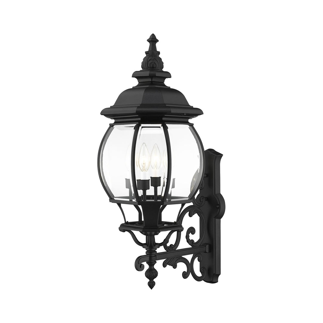 4 Light Textured Black Outdoor Wall Lantern by Livex Lighting