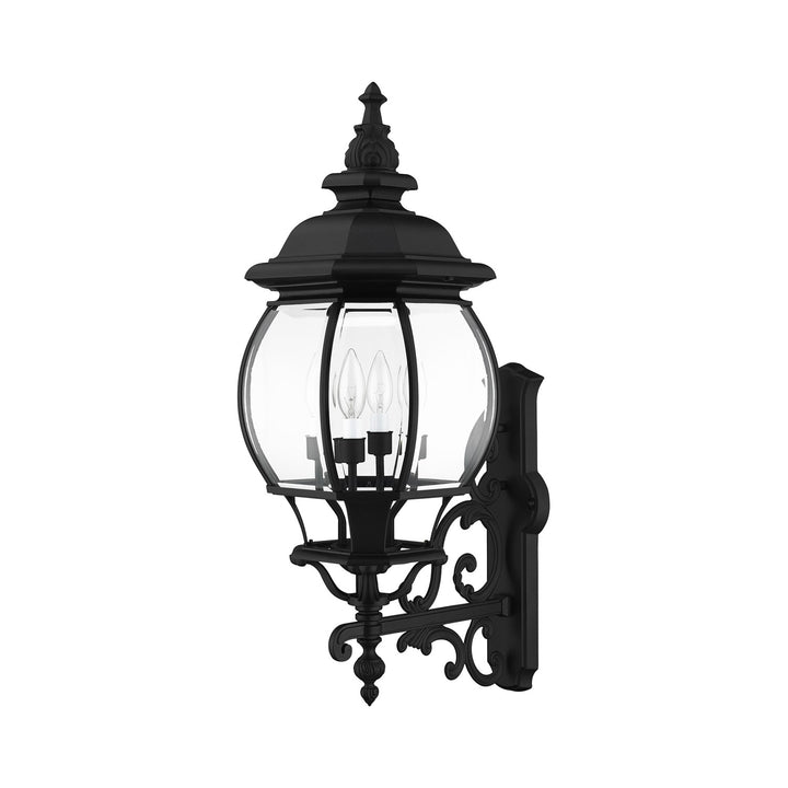 4 Light Textured Black Outdoor Wall Lantern