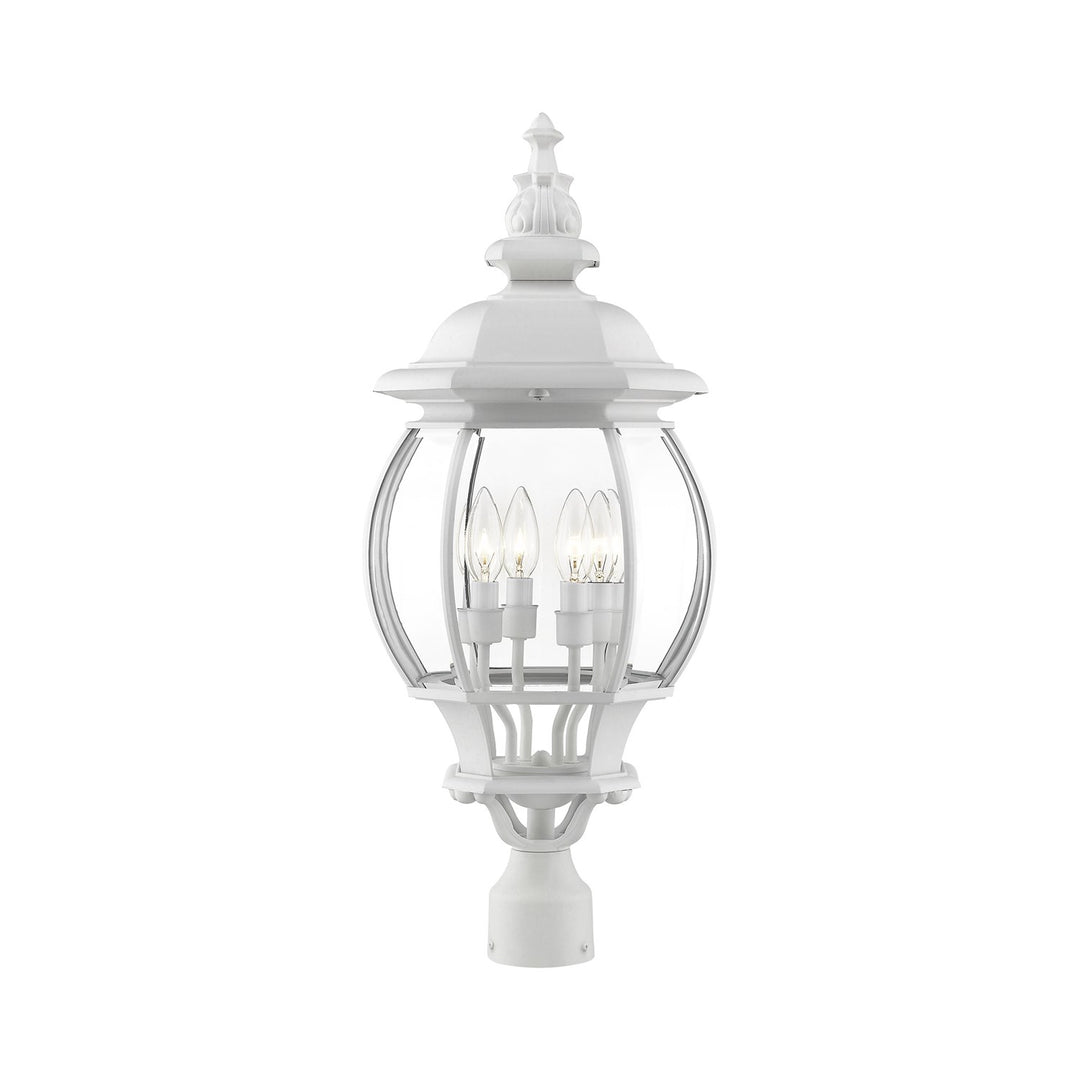 4 Light Textured White Outdoor Post Top Lantern by Livex Lighting