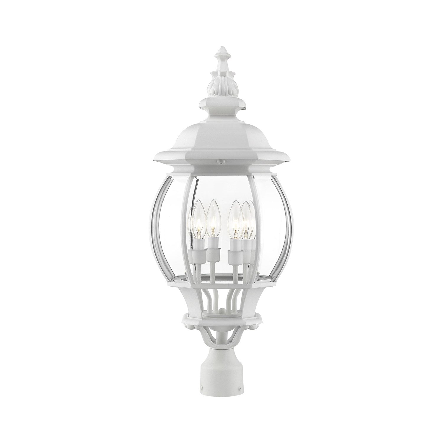 4 Light Textured White Outdoor Post Top Lantern by Livex Lighting