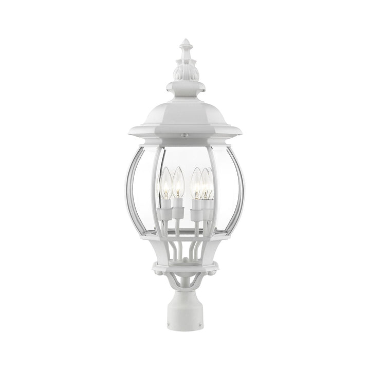 4 Light Textured White Outdoor Post Top Lantern by Livex Lighting