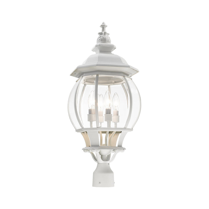 4 Light Textured White Outdoor Post Top Lantern