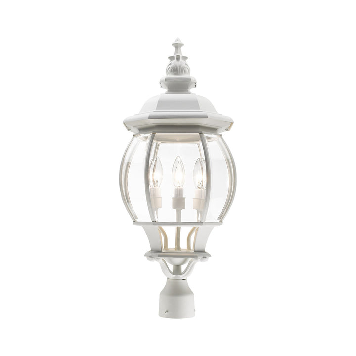 4 Light Textured White Outdoor Post Top Lantern