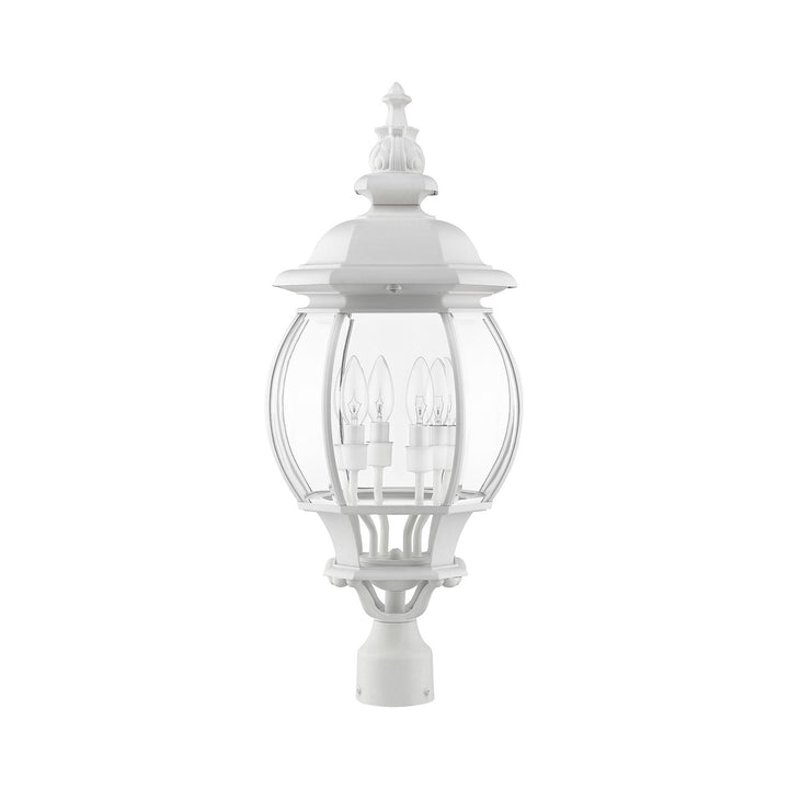 4 Light Textured White Outdoor Post Top Lantern