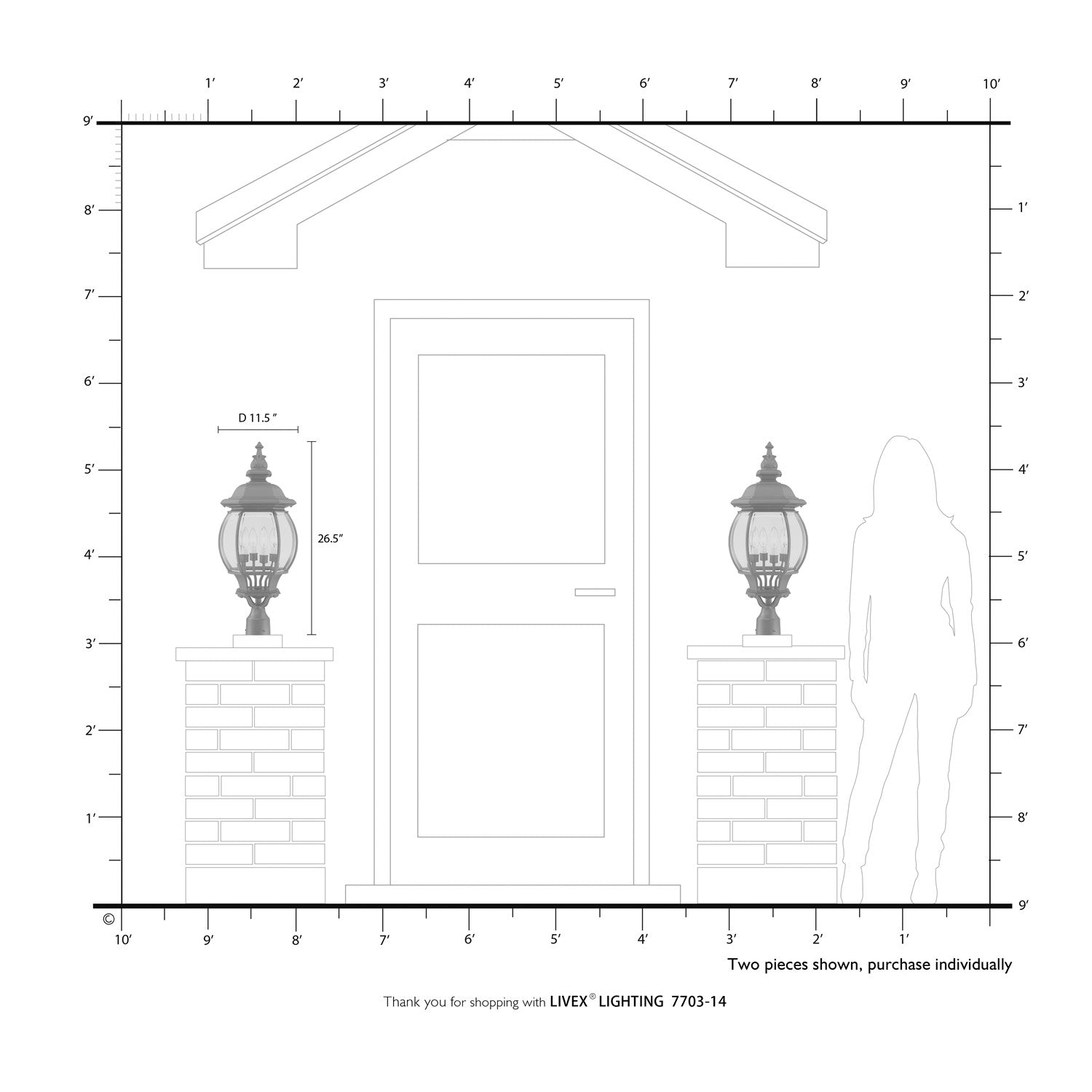 4 Light Textured Black Outdoor Post Top Lantern