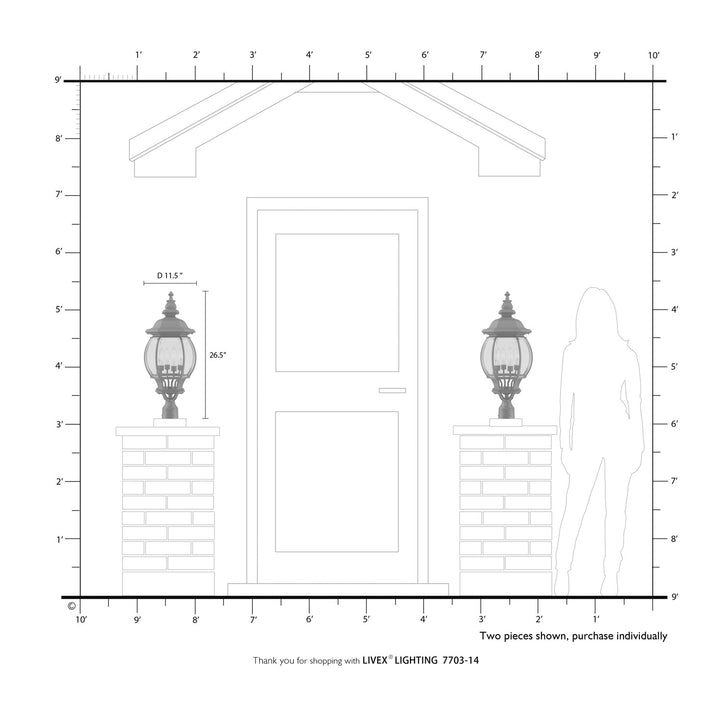 4 Light Textured Black Outdoor Post Top Lantern