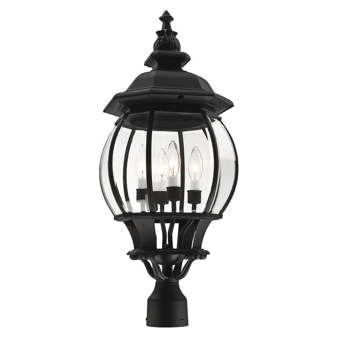 4 Light Textured Black Outdoor Post Top Lantern