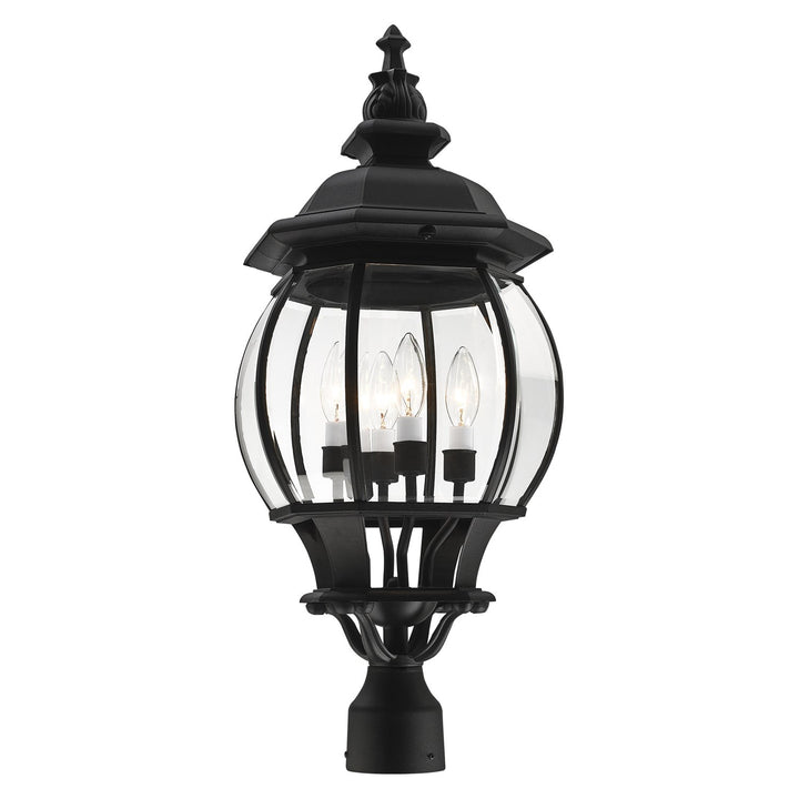 4 Light Textured Black Outdoor Post Top Lantern