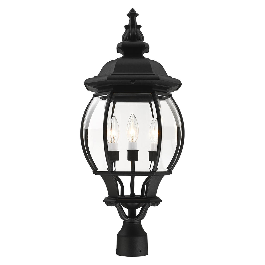 4 Light Textured Black Outdoor Post Top Lantern