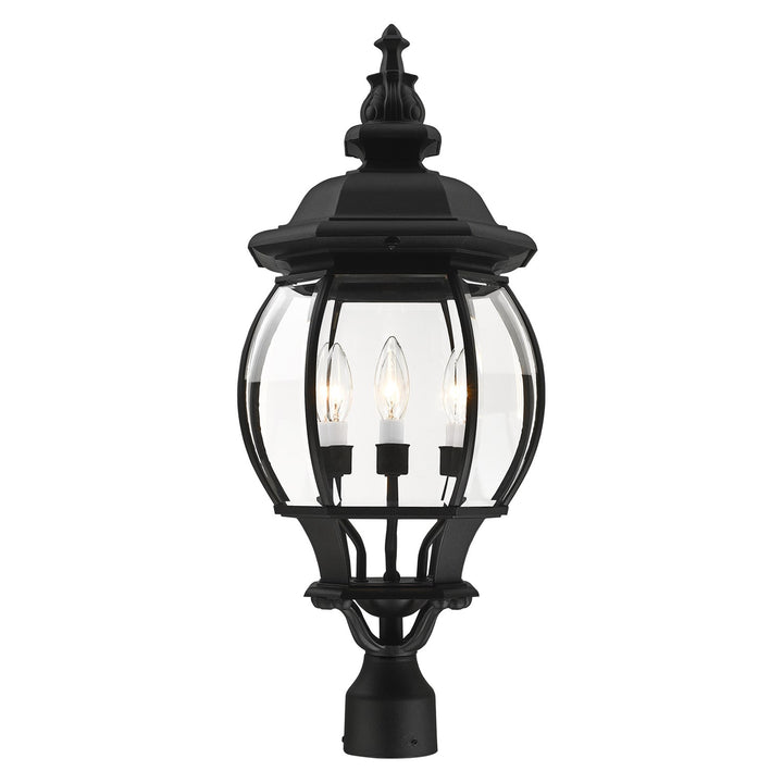 4 Light Textured Black Outdoor Post Top Lantern
