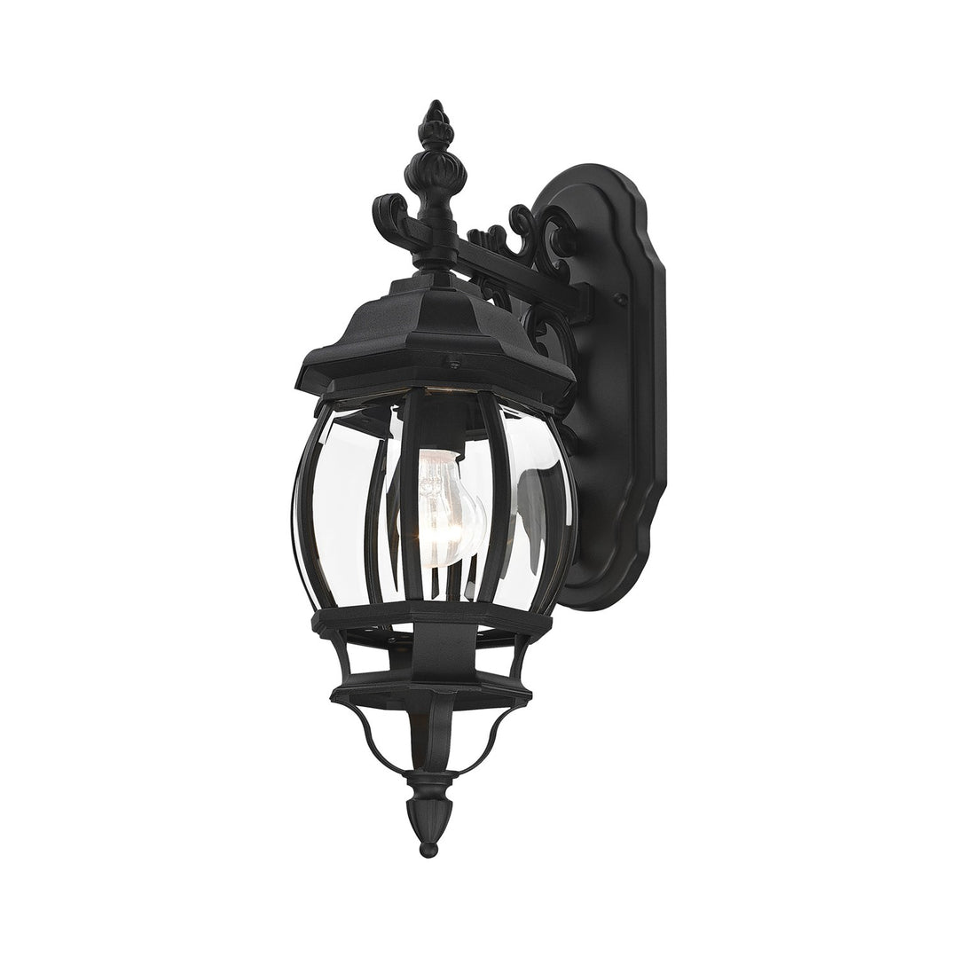 1 Light Textured Black Outdoor Wall Lantern
