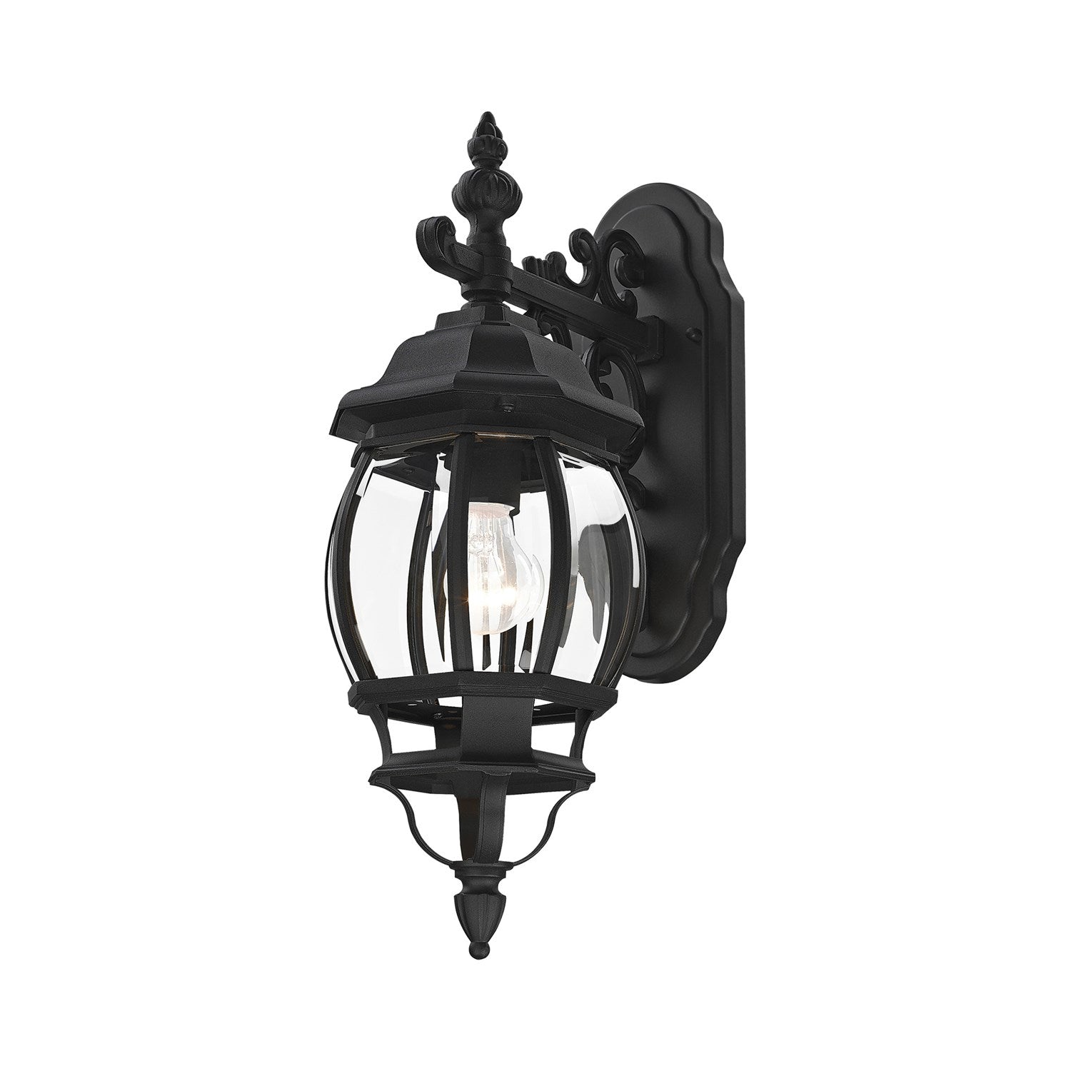1 Light Textured Black Outdoor Wall Lantern
