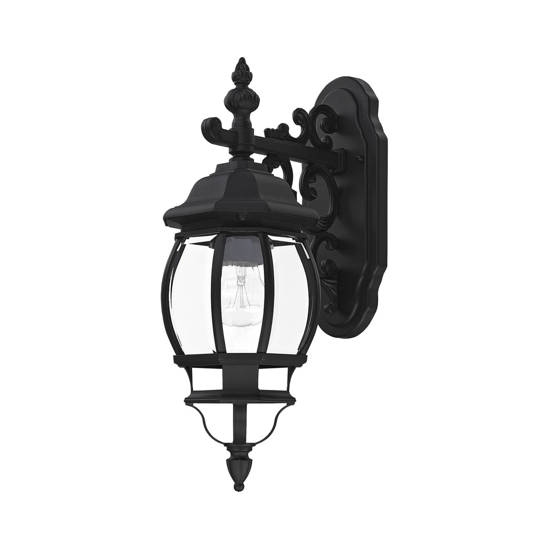 1 Light Textured Black Outdoor Wall Lantern