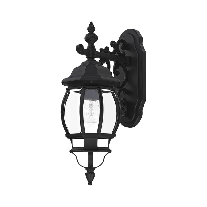 1 Light Textured Black Outdoor Wall Lantern