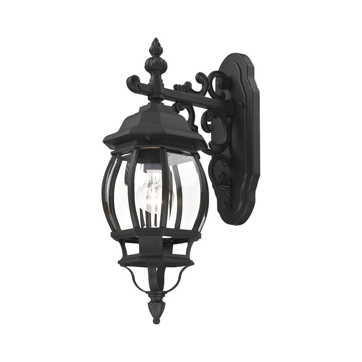 1 Light Textured Black Outdoor Wall Lantern