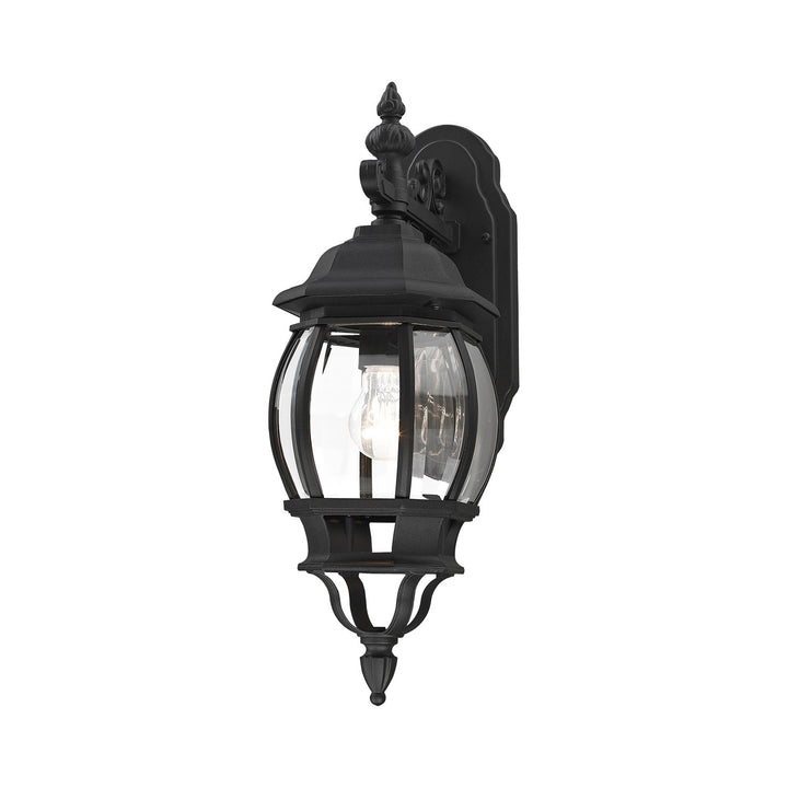 1 Light Textured Black Outdoor Wall Lantern