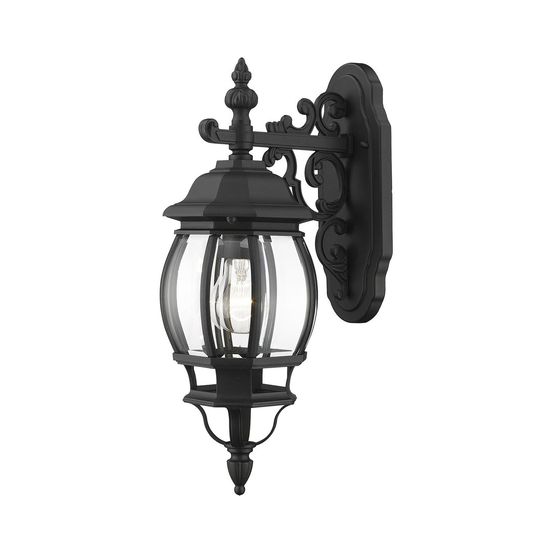 1 Light Textured Black Outdoor Wall Lantern