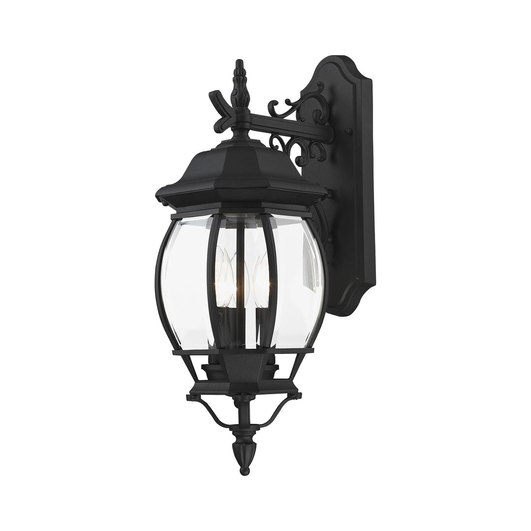 3 Light Textured Black Outdoor Wall Lantern by Livex Lighting