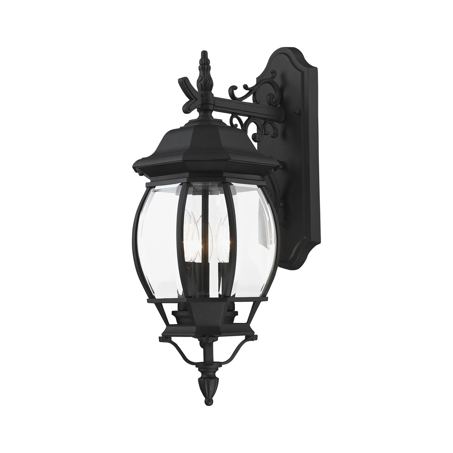 3 Light Textured Black Outdoor Wall Lantern by Livex Lighting