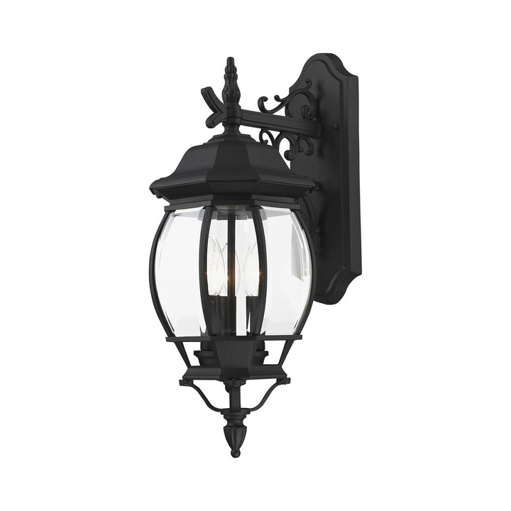 3 Light Textured Black Outdoor Wall Lantern by Livex Lighting