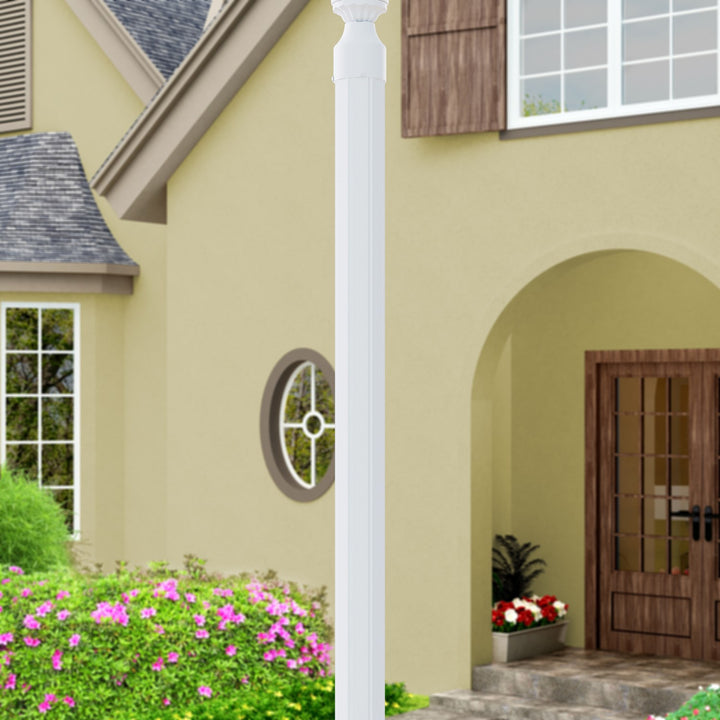 Textured White Outdoor Fluted Post