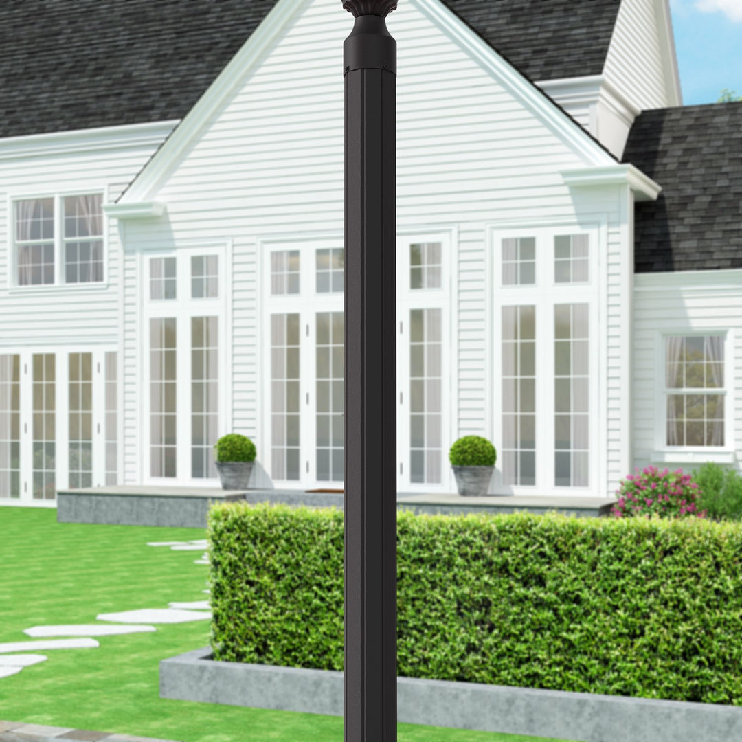 Textured Black Outdoor Fluted Post