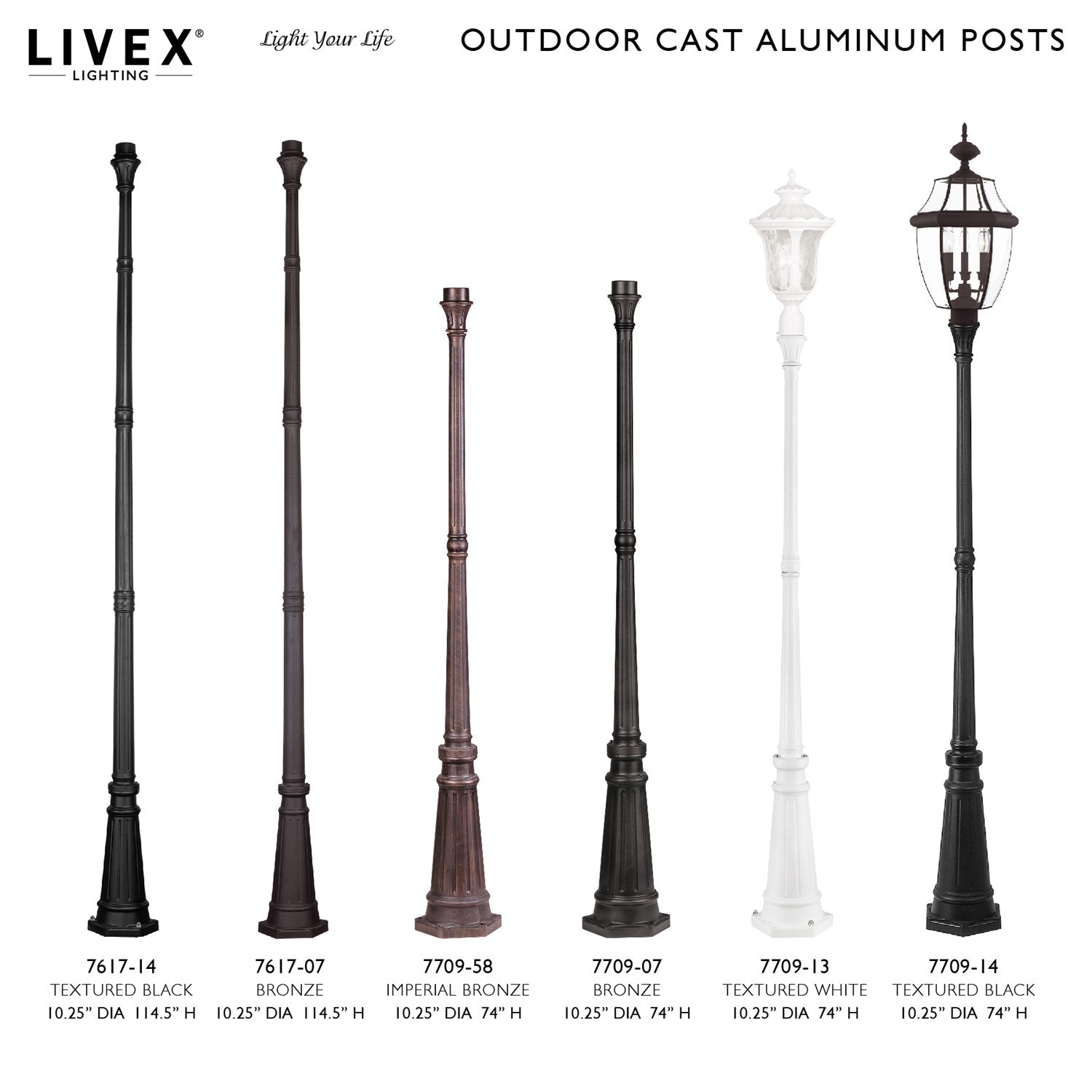 Textured White Fluted Post