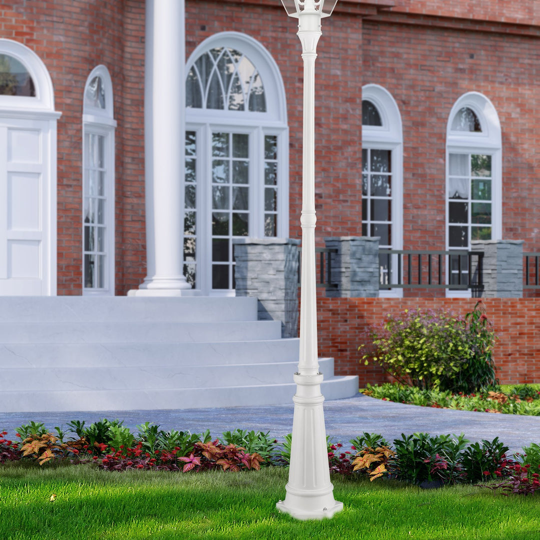 Textured White Fluted Post
