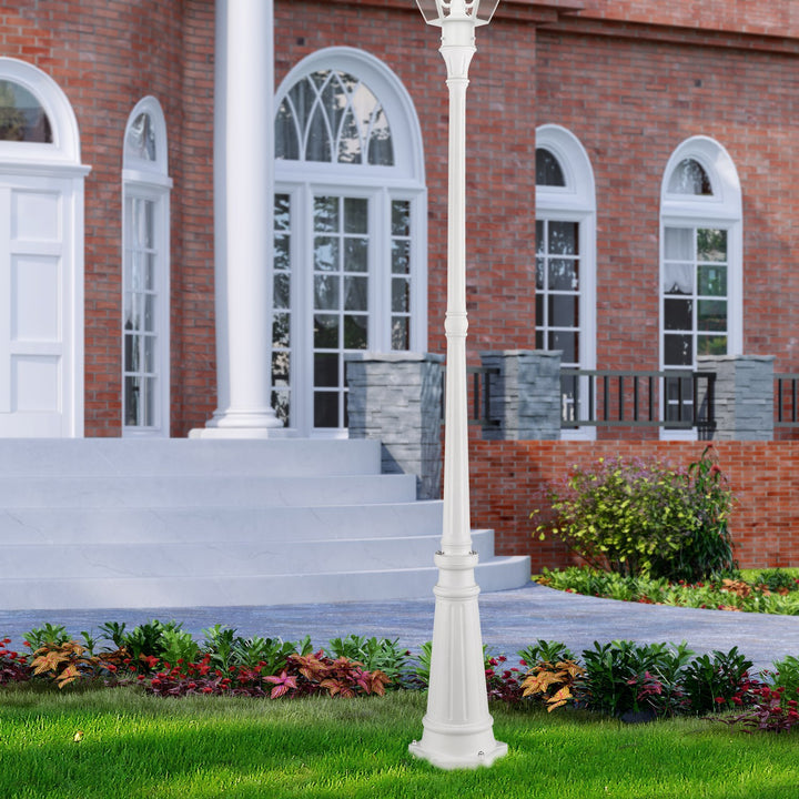 Textured White Fluted Post